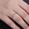 Handmade Light Aquamarine Blue Eternity Sterling Silver Wedding Band