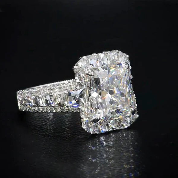 3.0 Carat Dreamy Wedding Radiant Cut Sterling Silver Engagement Ring