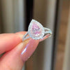 Pink Double Halo Pear Cut Engagement Ring