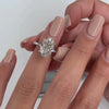 4.0 Carat Oval Cut Silver Solitaire Engagement Ring