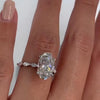 4.0 Carat Oval Cut Silver Solitaire Engagement Ring