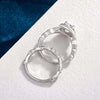 Unique Design Leaf & Vine Halo Oval Cut Bridal Set