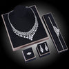 Exquisite Halo Pear Cut Drop Earrings & Ring & Earrings & Pendant Necklace Set