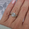 Classic Radiant Cut 3PC Sterling Silver Bridal Set In Golden Tone