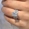 Exquisite Radiant Cut 3PC Bridal Set In Sterling Silver