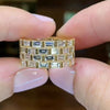 Exquisite Emerald Cut 4 Rows Wedding Band In Sterling Silver