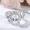 Exquisite Halo Cushion Cut Sterling Silver Bridal Set