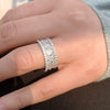 Elegant Pave Lace Design Wedding Band In Sterling Silver