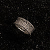 Elegant Pave Lace Design Wedding Band In Sterling Silver