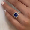 Stunning Halo Round Cut Sterling Silver Engagement Ring