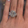 Radiant Cut Three Stone Sterling Silver Engagement Ring