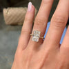 Vintage Golden Tone Radiant Cut Engagement Ring In Sterling Silver