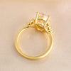 Gorgeous Golden Tone Oval Cut Engagement Ring In Sterling Silver