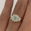 Dainty Cushion Cut Three Stone Engagement Ring In Sterling Silver