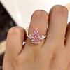 Pear Cut Pink Gemstone Three Stone Engagement Ring In Sterling Silver
