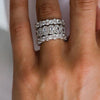 Gorgeous 3PC Oval & Round Cut Sterling Silver Wedding Band Set