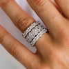 Gorgeous 3PC Oval & Round Cut Sterling Silver Wedding Band Set