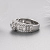 Vintage Flower Design Halo Round Cut Sterling Silver Engagement Ring