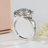 Vintage Floral Design Round Cut 925 Sterling Silver Engagement Ring