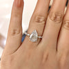 Sparkle Pear Cut Half Eternity Engagement Ring In Sterling Silver