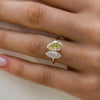 Unique Double Stones Design Marquise & Pear Cut Sterling Silver Engagement Ring