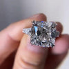 Sparkle Split Shank Cushion Cut Engagement Ring In Sterling Silver