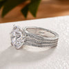 Gorgeous Round Cut Three Shank Design Sterling Silver Engagement Ring