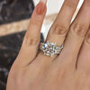 Gorgeous Round Cut Three Shank Design Sterling Silver Engagement Ring