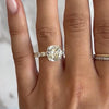 Classic Golden Tone Cushion Cut Engagement Ring In Sterling Silver