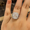 Gorgeous Split Shank Halo Cushion Cut Sterling Silver Engagement Ring