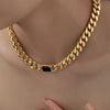 Vintage Obsidian Golden Tone Necklace