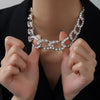 Fashion Full Diamond Cuban Link Necklace For Women