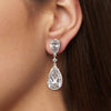 Pear Cut Sterling Silver Drop Earrings