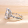 Elongated Cushion Cut Sterling Silver Engagement Ring