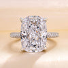 Elongated Cushion Cut Sterling Silver Engagement Ring