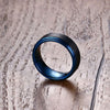 Simple Tungsten Two Tone Black & Blue Men's Ring