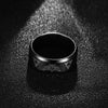 Black Zelda Pattern Titanium Men's Ring